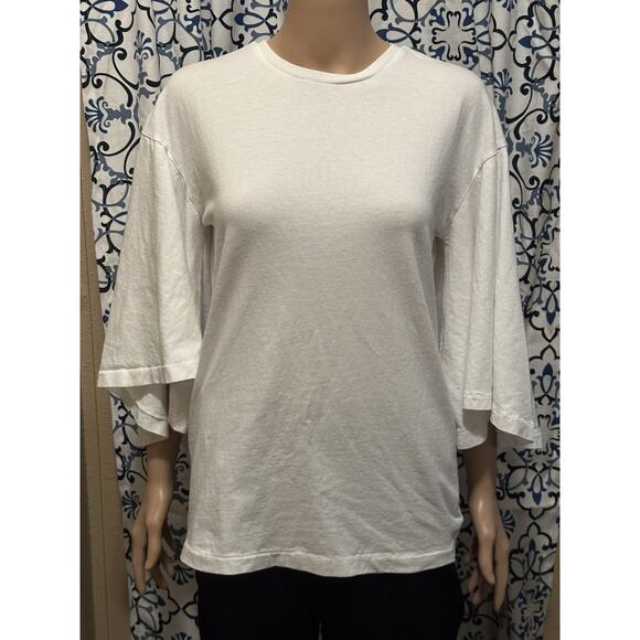 Citizens of Humanity Women's White Flutter Shirt Blouse Oversized Sleves SZ M - Picture 1 of 16